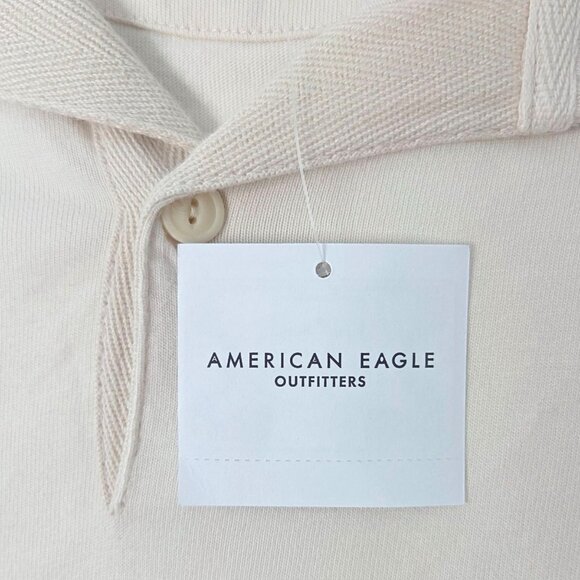 American Eagle Mens Relaxed Fit Pale Beige Polo Shirt XL NWT - Picture 8 of 8